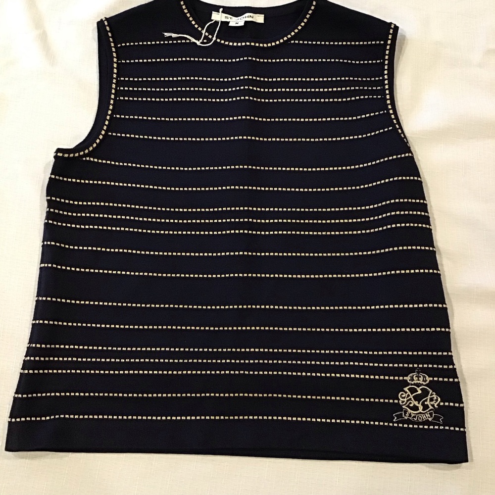 St John Sleeveless Shell Top Size Small